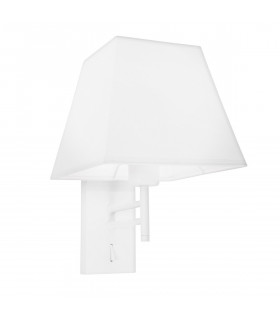 Logan Wall Lamp with Shade Sand White Aluminium White Shade LED E27-1