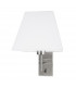 Logan Wall Lamp with Shade Satin Nickel Aluminium White Shade LED E27-1