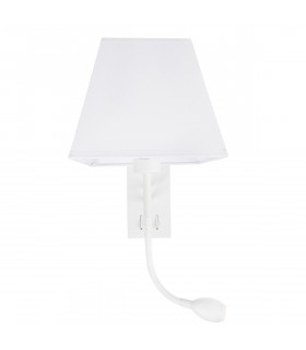 Valencia Reading Light Sand White Aluminium White Shade LED 3Watt 190lm LED E27-1