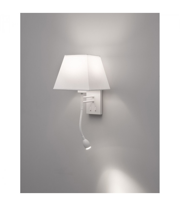 Valencia Reading Light Sand White Aluminium White Shade LED 3Watt 190lm LED E27-2