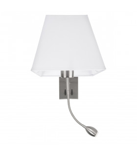 Valencia Reading Light Sand Satin Nickel Aluminium White Shade LED 3W 190lm LED E27-1