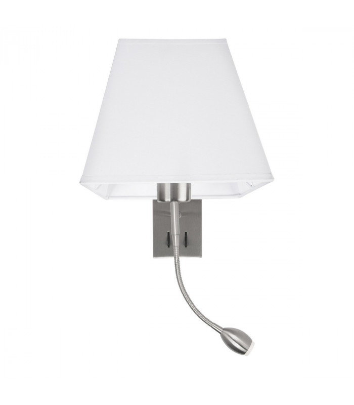 Valencia Reading Light Sand Satin Nickel Aluminium White Shade LED 3W 190lm LED E27-1