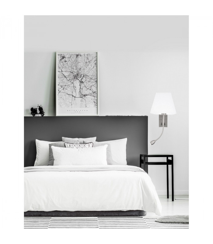 Valencia Reading Light Sand Satin Nickel Aluminium White Shade LED 3W 190lm LED E27-2