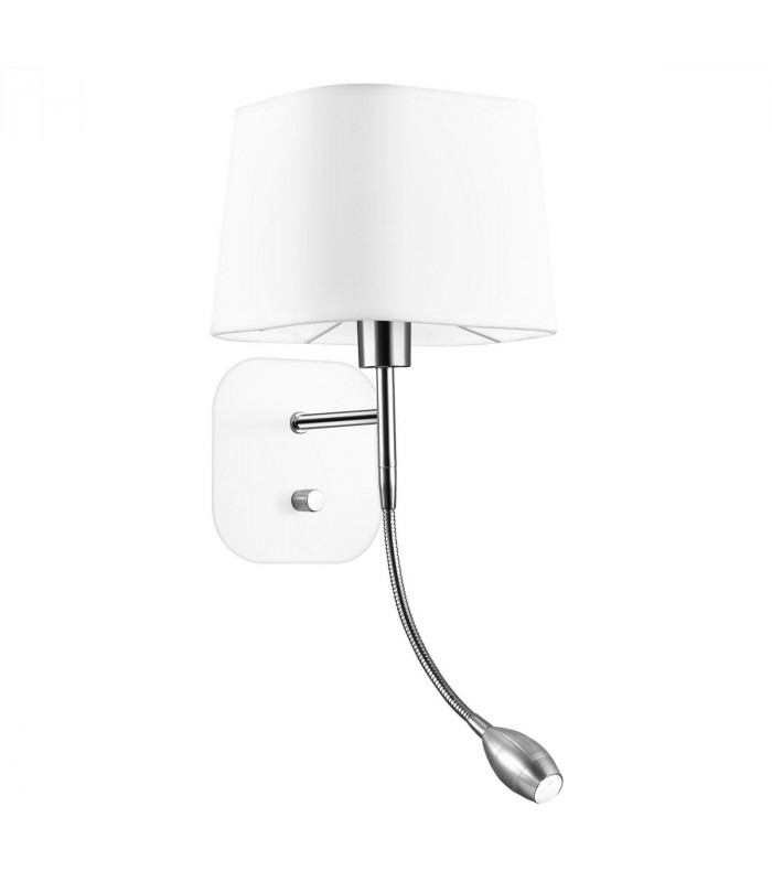 Montato Reading Light White Metal White Fabric Lampshade LED 3Watt 3000K LED E27-1