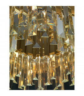 Baladona 9 Light Pendant Ceiling Light Golden Brass Aluminium Crystal LED G9-2