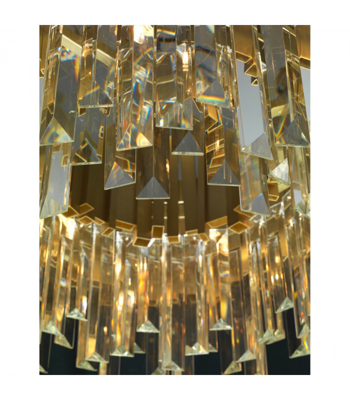 Baladona 9 Light Pendant Ceiling Light Golden Brass Aluminium Crystal LED G9-2