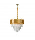 Grane 8 Light Pendant Ceiling Light Gold Metal Crystal LED E14-1