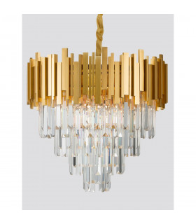 Grane 8 Light Pendant Ceiling Light Gold Metal Crystal LED E14-2