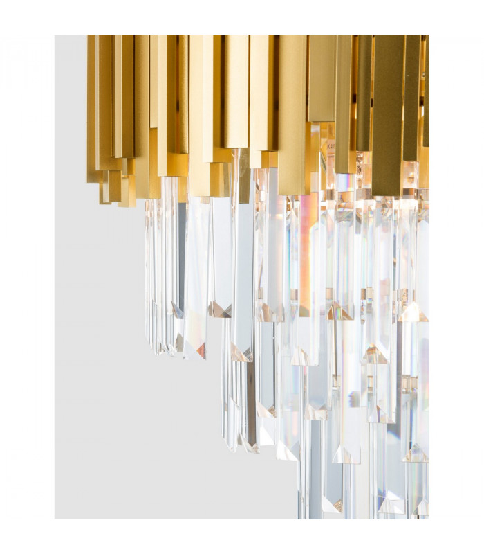 Grane 8 Light Pendant Ceiling Light Gold Metal Crystal LED E14-3
