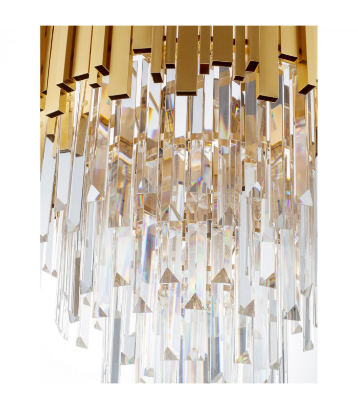 Grane 8 Light Pendant Ceiling Light Gold Metal Crystal LED E14-4