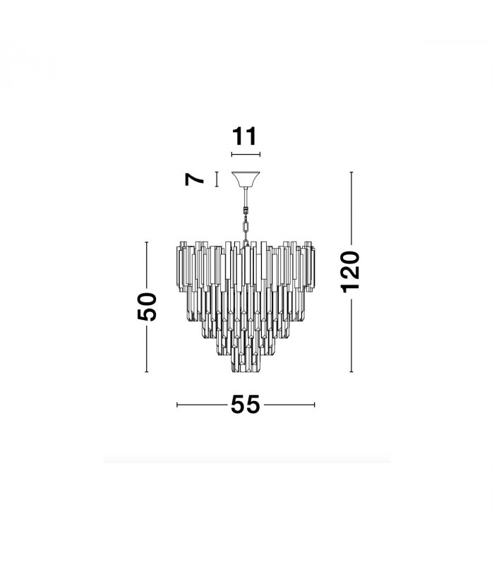 Grane 8 Light Pendant Ceiling Light Gold Metal Crystal LED E14-5
