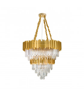Grane 20 Light Pendant Ceiling Light Gold Metal Crystal LED E14-1