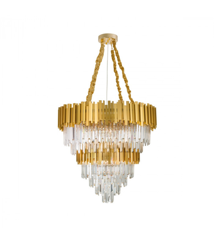 Grane 20 Light Pendant Ceiling Light Gold Metal Crystal LED E14-1