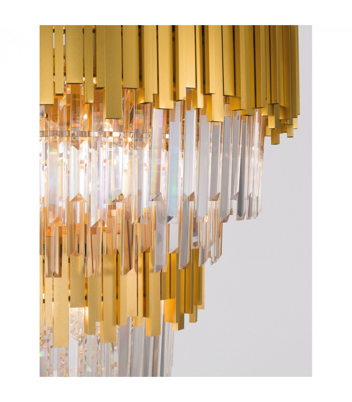 Grane 20 Light Pendant Ceiling Light Gold Metal Crystal LED E14-2