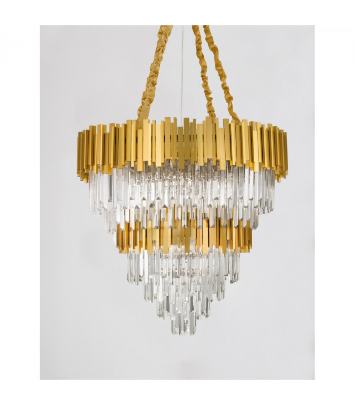 Grane 20 Light Pendant Ceiling Light Gold Metal Crystal LED E14-3