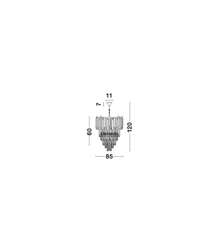 Grane 20 Light Pendant Ceiling Light Gold Metal Crystal LED E14-5