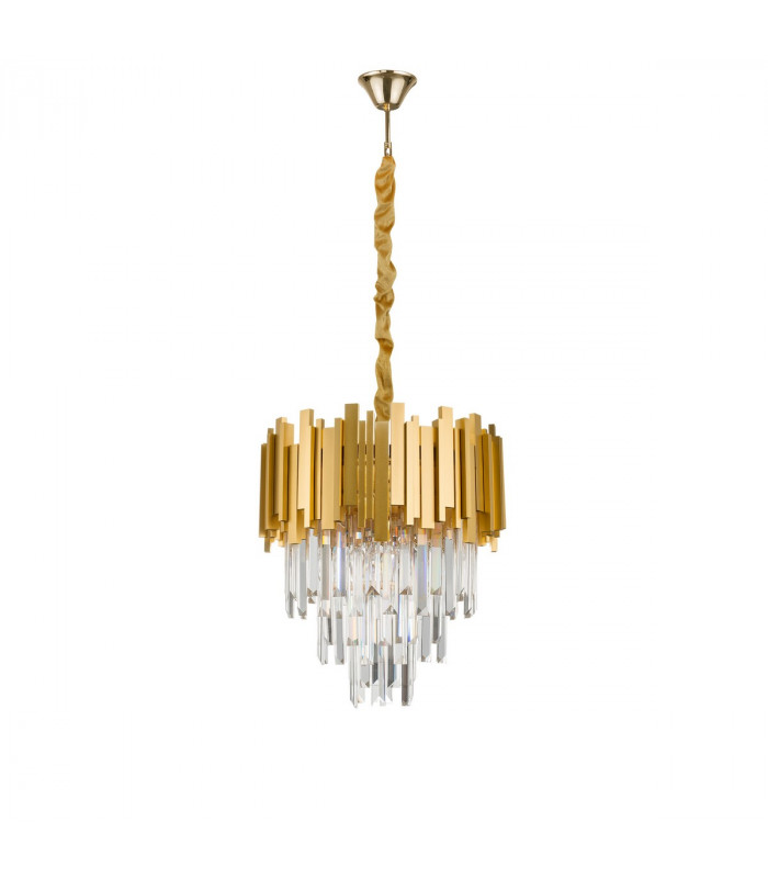 Grane 4 Light Pendant Ceiling Light Gold Metal Crystal LED E14-1