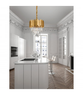 Grane 4 Light Pendant Ceiling Light Gold Metal Crystal LED E14-2