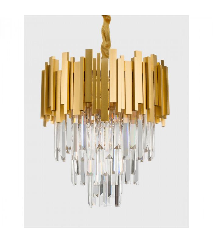 Grane 4 Light Pendant Ceiling Light Gold Metal Crystal LED E14-3
