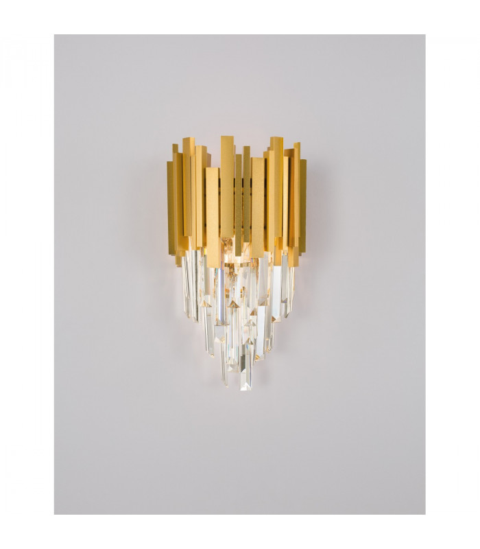 Grane 2 Light Pendant Ceiling Light Gold Metal Crystal LED E14-4