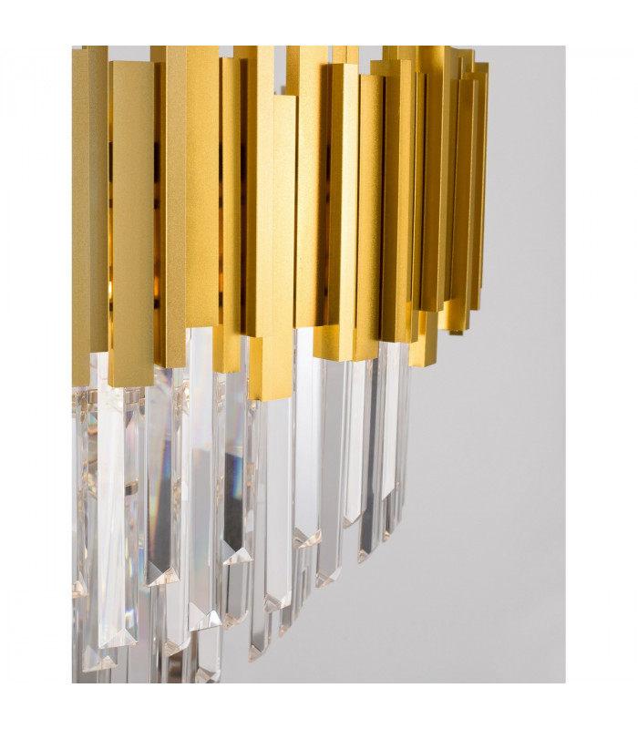 Grane 12 Light Pendant Ceiling Light Gold Metal Crystal LED E14-5