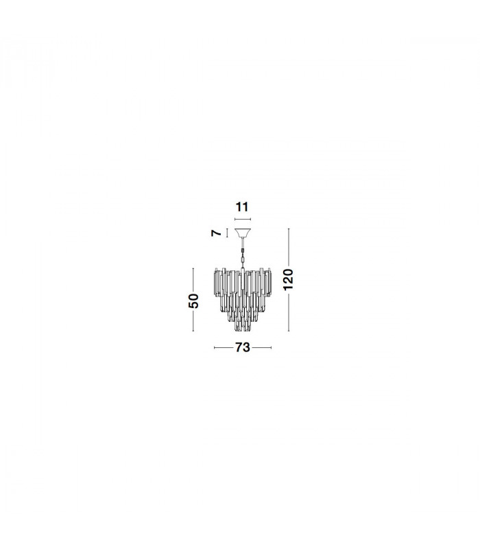Grane 12 Light Pendant Ceiling Light Gold Metal Crystal LED E14-6