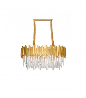 Grane 8 Light Pendant Ceiling Light Gold Metal Crystal LED E14-1