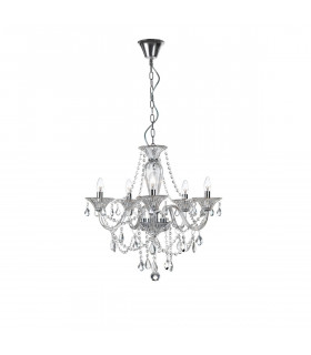 Connor 60cm Multi Arm Chandelier Chrome Aluminium Glass K9 Crystal LED E14-1