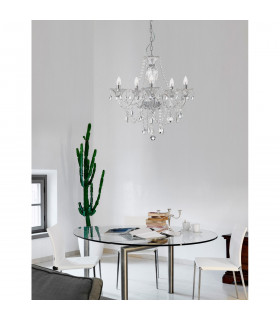 Connor 60cm Multi Arm Chandelier Chrome Aluminium Glass K9 Crystal LED E14-2