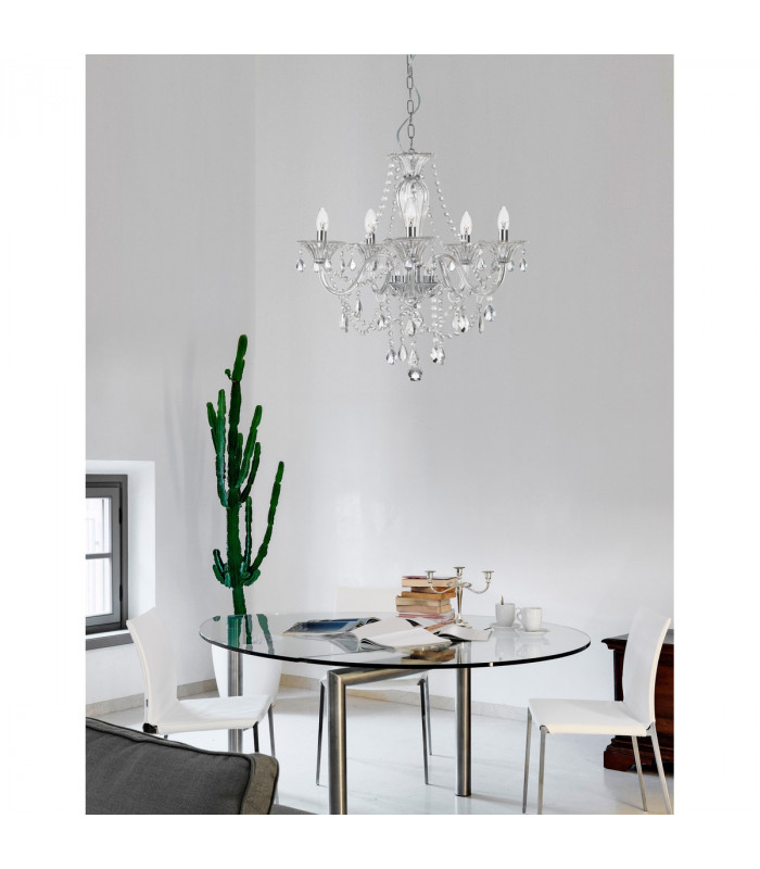 Connor 60cm Multi Arm Chandelier Chrome Aluminium Glass K9 Crystal LED E14-2