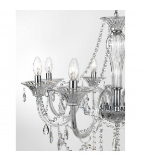 Connor 75cm Multi Arm Chandelier Chrome Aluminium Glass K9 Crystal LED E14-2