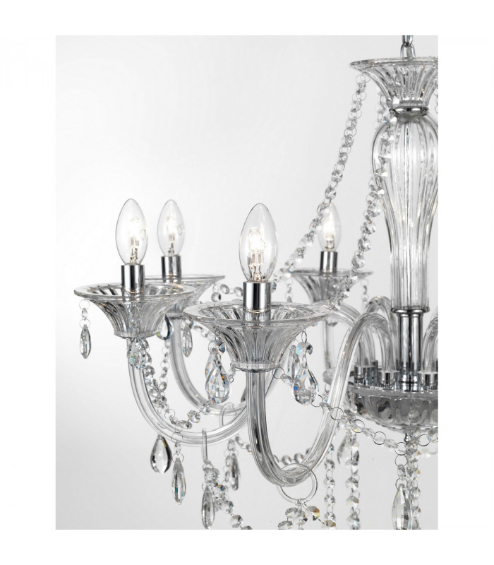 Connor 75cm Multi Arm Chandelier Chrome Aluminium Glass K9 Crystal LED E14-2
