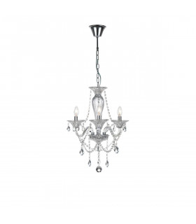Connor 48cm Multi Arm Chandelier Chrome Aluminium Glass K9 Crystal LED E14-1
