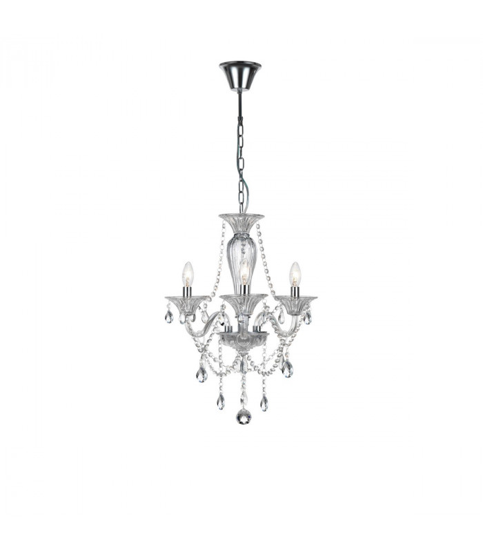 Connor 48cm Multi Arm Chandelier Chrome Aluminium Glass K9 Crystal LED E14-1