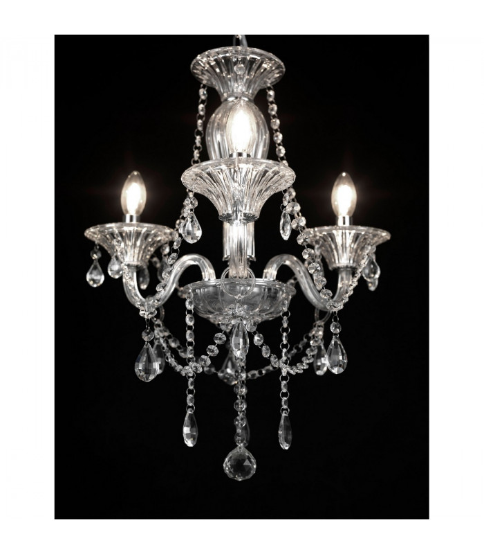 Connor 48cm Multi Arm Chandelier Chrome Aluminium Glass K9 Crystal LED E14-2