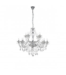Connor 100cm Multi Arm Chandelier Chrome Aluminium Glass K9 Crystal LED E14-1
