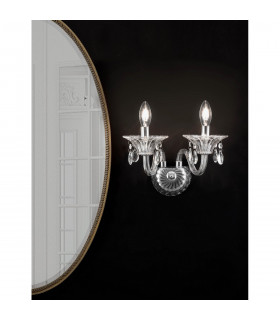 Connor 2 Light Candle Wall Lamp Chrome Aluminium Glass K9 Crystal Adjustable LED E14-2