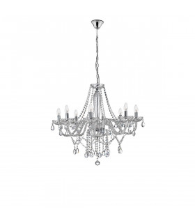 Mozart 78cm Multi Arm Chandelier Chrome Aluminium Glass K9 Crystal LED E14-1