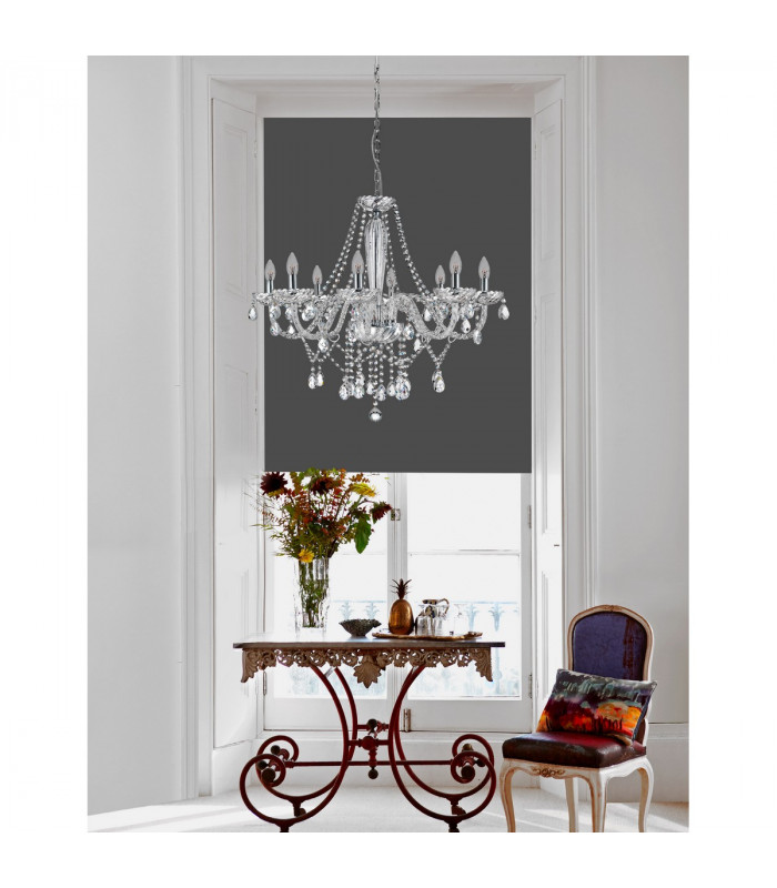 Mozart 78cm Multi Arm Chandelier Chrome Aluminium Glass K9 Crystal LED E14-2