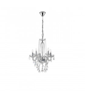 Mozart 58cm Multi Arm Chandelier Chrome Aluminium Glass K9 Crystal LED E14-1