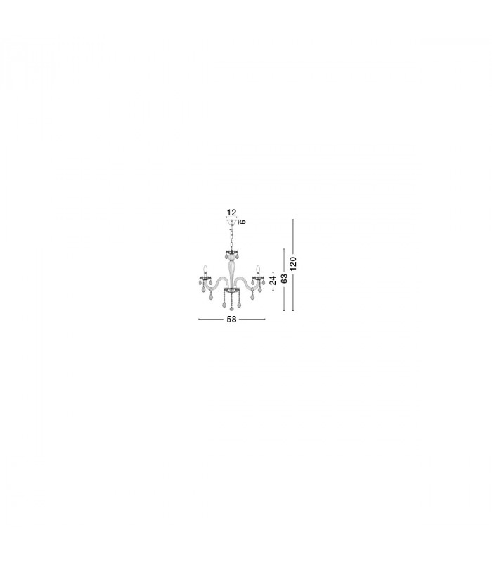Mozart 58cm Multi Arm Chandelier Chrome Aluminium Glass K9 Crystal LED E14-3