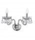 Mozart 2 Light Candle Wall Lamp Chrome Aluminium Glass K9 Crystals Adjustable LED E14-1
