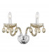 Zeno 2 Light Candle Wall Lamp Chrome Aluminium Cognac Glass K9 Crystals Adjustable LED E14-1