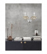 Zeno 2 Light Candle Wall Lamp Chrome Aluminium Cognac Glass K9 Crystals Adjustable LED E14-2