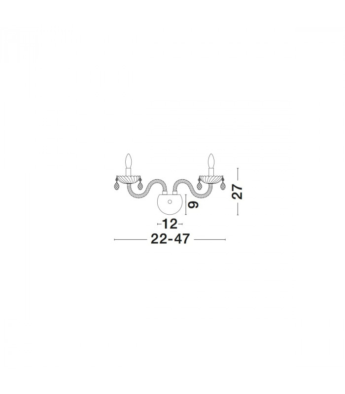 Zeno 2 Light Candle Wall Lamp Chrome Aluminium Cognac Glass K9 Crystals Adjustable LED E14-3