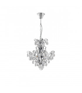 Perugi 4 Light Pendant Ceiling Light Chrome Aluminium K9 Crystal G9-1