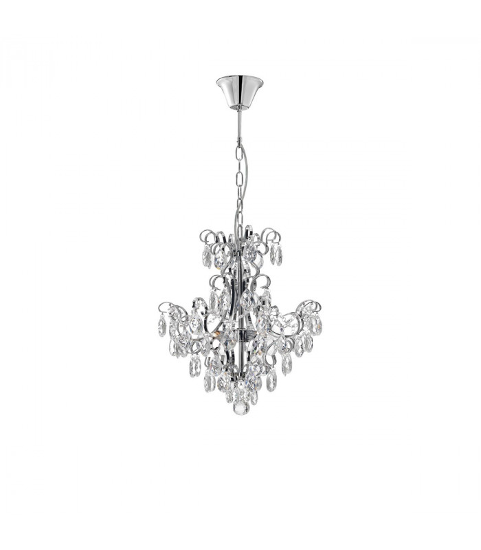 Perugi 4 Light Pendant Ceiling Light Chrome Aluminium K9 Crystal G9-1