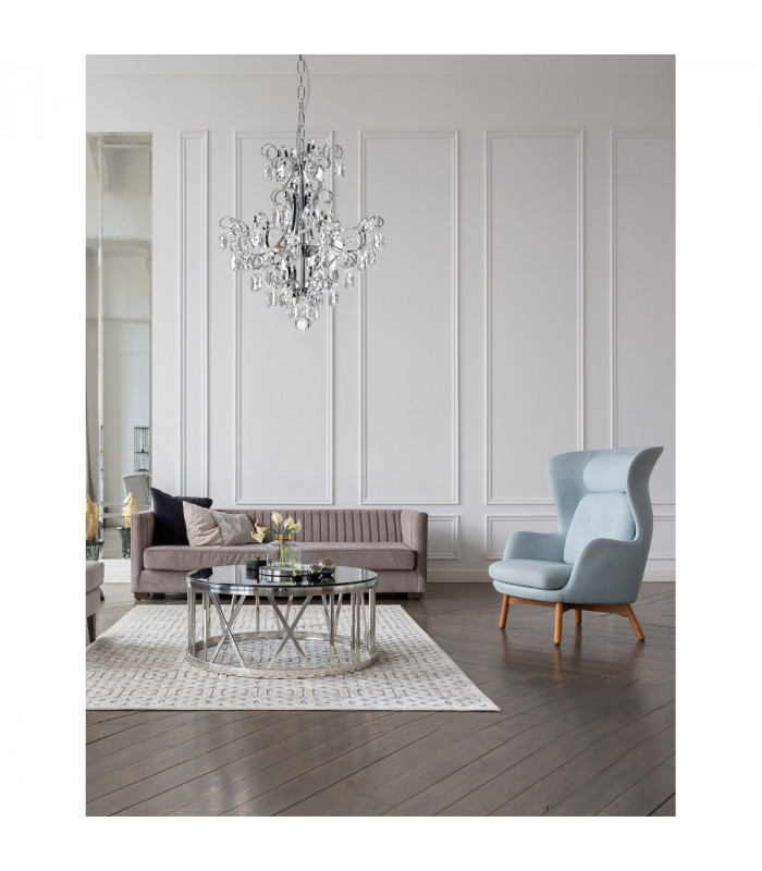 Perugi 4 Light Pendant Ceiling Light Chrome Aluminium K9 Crystal G9-2