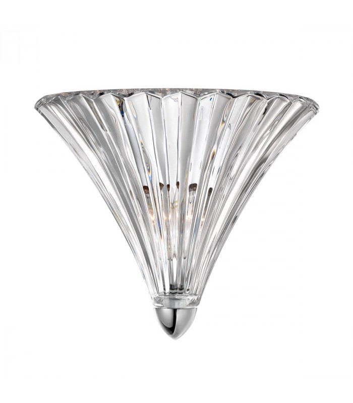 Guscio Flush Wall Uplighter Chrome Metal Clear Glass LED E14-1
