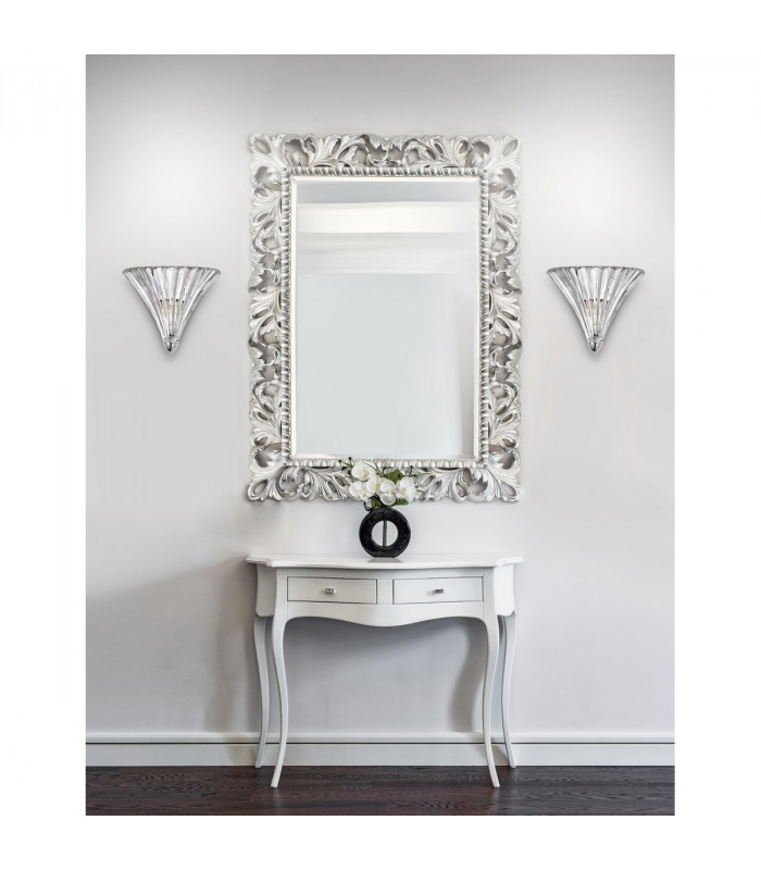 Guscio Flush Wall Uplighter Chrome Metal Clear Glass LED E14-2